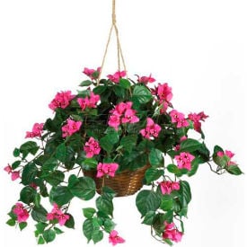 Nearly Natural Bougainvillea Hanging Basket Silk Plant 6608