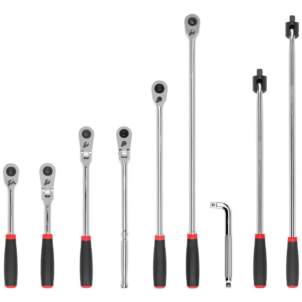 Ratchet Sets, Drive Size: 1/2 in , Overall Length (Inch): 7-1/2, 10-1/2, 14, 18, 24 , Head Shape: Pear , Head Style: Fixed, Reversible , Material: Steel  MPN:SDR99202