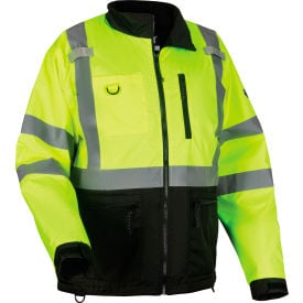 Ergodyne® High Visibility Windbreaker Water Resistant Jacket Type R Class 3 Lime XL 23425