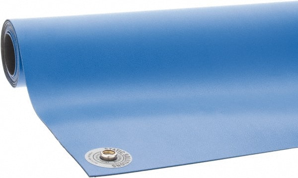 Anti-Static Floor Mat: Rubber, 6' OAL, 4' OAW, 0.14