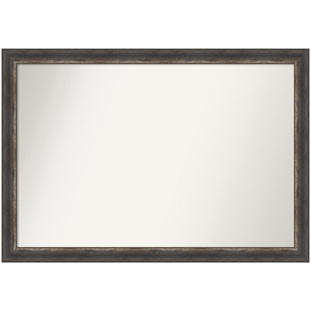 Amanti Art Narrow Non-Beveled Rectangle Framed Bathroom Wall Mirror, 27-1/2in x 35-1/2in, Bark Rustic Char MPN:A42707223041