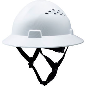 General Electric GH328 Vented Full Brim Hard Hat 4-Point Adjustable Ratchet Suspension White GH328W