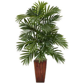 Nearly Natural Areca Palm with Bamboo Vase Silk Plant 6675