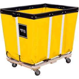 Royal Basket Trucks® Perm Liner Truck 6 Bu Yellow Vinyl Wood Base 2 Rg/2 Sw R06-YYW-PMC-3UNN