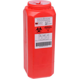 Post Medical 2 Quart Leak-tight Sharps Container with Locking Screw Cap Red 12/CS WD-200