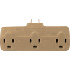 GoGreen Power 3 Outlet Tri-Tap Rubber Adapter GG-03418BE Beige - Pkg Qty 24 GG-03418BE