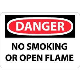 NMC D648PB OSHA Sign Danger No Smoking Or Open Flame 10