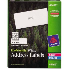 Avery® EcoFriendly Labels 1 x 2-5/8 White 3000/Pack 48460