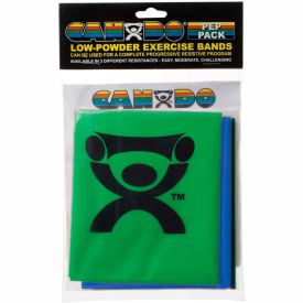 CanDo® Low Powder Exercise Band PEP™ Pack 4' Band Moderate - Green Blue Black 10-5282