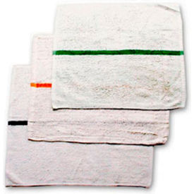 Striped Bar Towel 16X19 White W/Blue Stripe - Pack of 12 700BRT-BLS