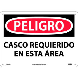 Spanish Plastic Sign - Peligro Casco Requerido En Esta Area SPD46RB