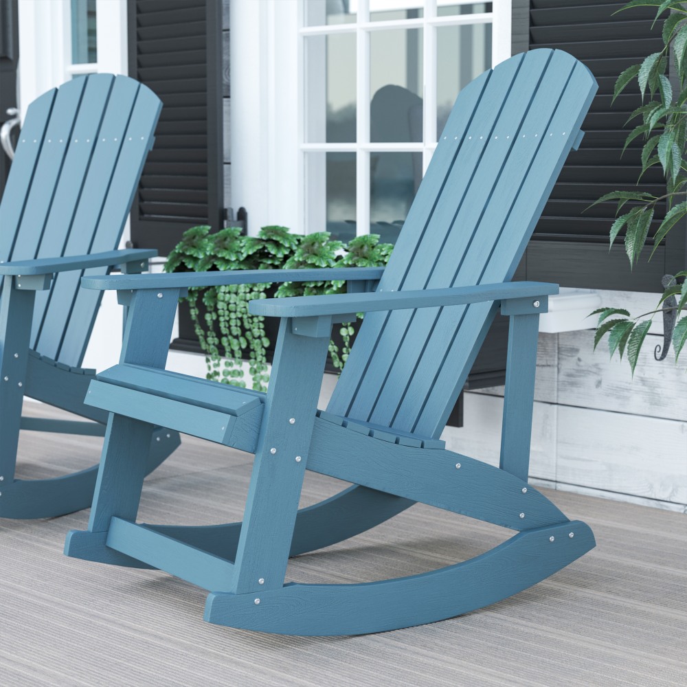 Flash Furniture Savannah All-Weather Adirondack Rocking Chair, Sea Foam MPN:JJC14705SFM