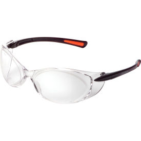 GoVets™ Frameless Safety Glasses Side Shields Anti-Fog Clear Lens Black Frame 404CL708