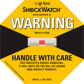 SpotSee™ ShockWatch™ Impact Indicators 25G Range Yellow 50/Box - Pkg Qty 4 20700