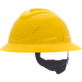 MSA Safety V-Gard C1™ Full Brim Hard Hat Vented Fas-Trac III Yellow - Pkg Qty 16 10215832