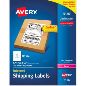 Avery® White Shipping Labels With TrueBlock Technology 5-1/2