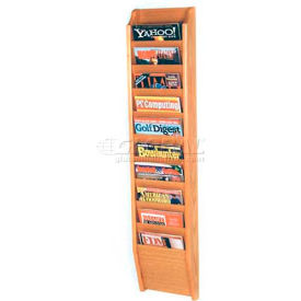 Wooden Mallet Cascade™ 10 Pocket Magazine Rack Light Oak MR48-10LO