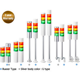 Patlite® LR6 LED Signal Tower Light w/ Surface Bracket 2-3/8