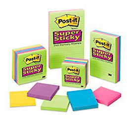 Post-it® Super Sticky Ultra Notes 3 x 3 Assorted Colors 5 Pads/Pack 6545SSUC