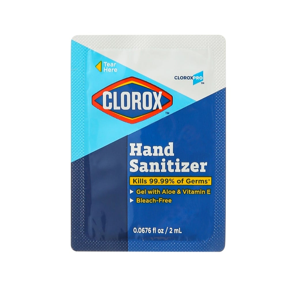 Clorox Pro Single-Use Hand Sanitizer Gel, 0.067 Oz (2 ml), 100 Per Box, Case Of 12 Boxes MPN:BBP16068