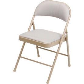 Interion® Folding Chair Fabric Beige - Pkg Qty 4 864BG607