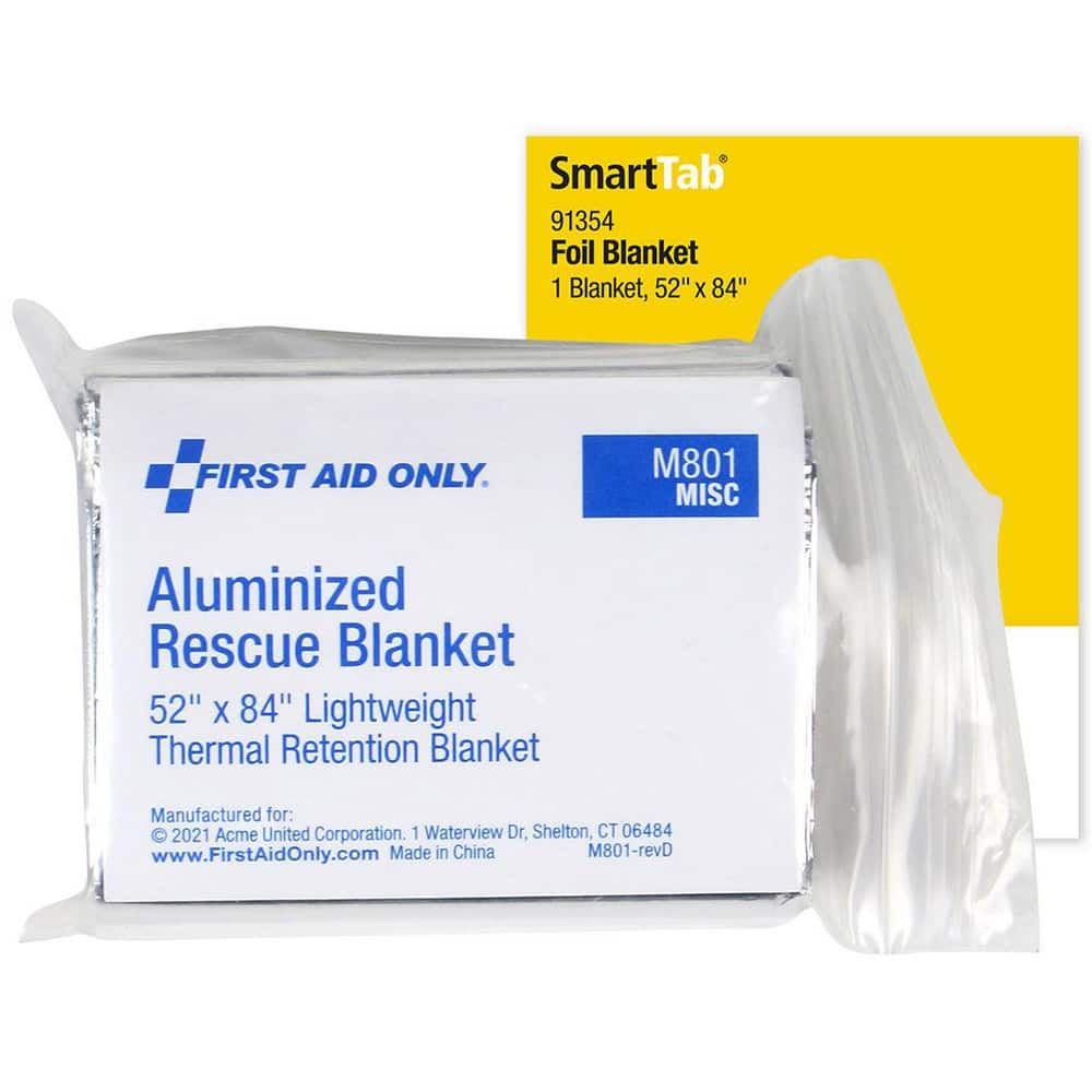 Rescue Blankets, Type: Emergency, Rescue , Material: Aluminum , Overall Length: 52.00 , Overall Width: 84 , Color: Silver  MPN:91354