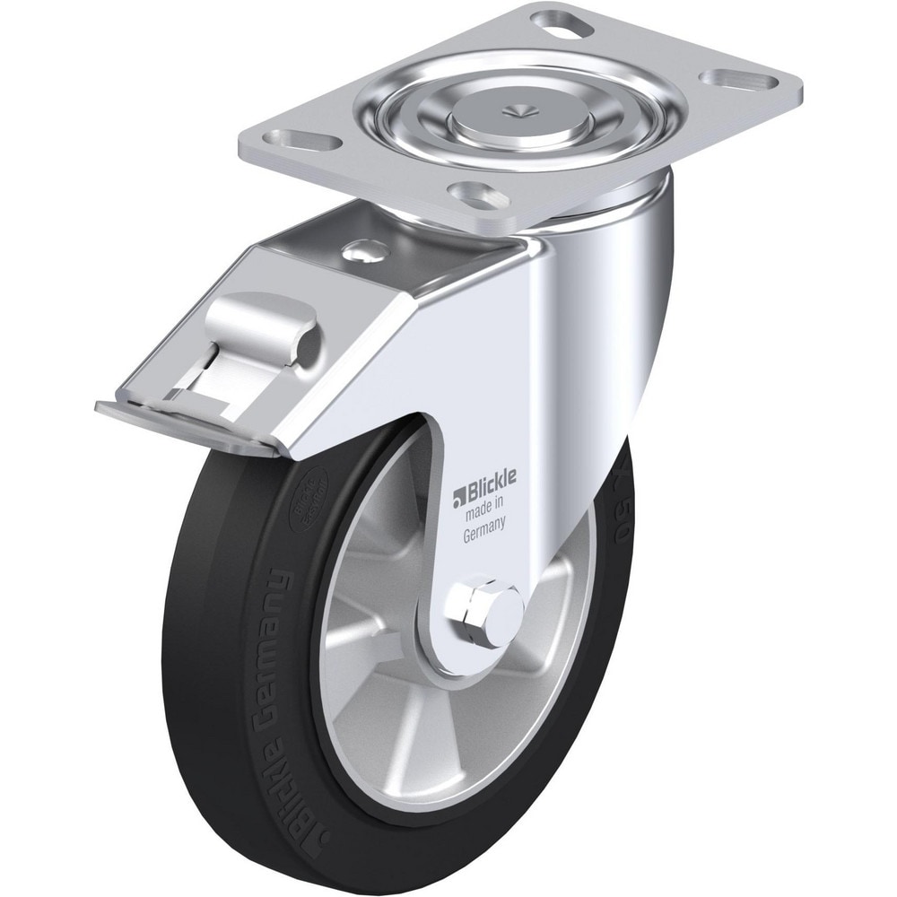 Top Plate Casters, Mount Type: Plate , Number of Wheels: 1.000 , Wheel Diameter (Inch): 4 , Wheel Material: Rubber , Wheel Width (Inch): 1-9/16  MPN:910298