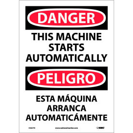 NMC™ Bilingual Vinyl Sign Danger This Machine Starts Automatically 10