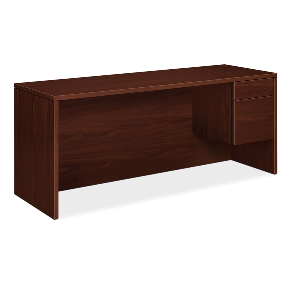 HON 10500 72inW Single-Pedestal Computer Desk Credenza With Pedestal On Right, Mahogany MPN:10545RNN