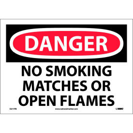 NMC D217PB OSHA Sign Danger No Smoking Matches Or Open Flames 10