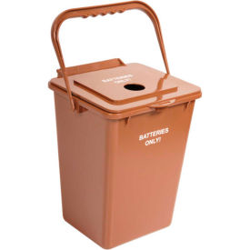 Busch Systems Battery Recycling Bin 2.25 Gallon Brown 102144