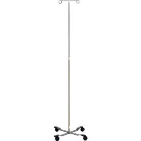 Blickman 1305 Chrome IV Stand with 4-Leg Base 2-Hook 47-1/2