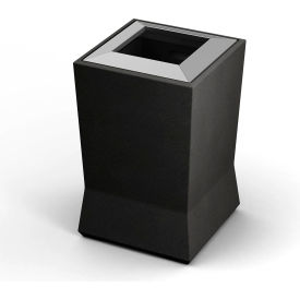 Commercial Zone® ModTec™ Trash Container w/ Open Top Lid 20 Gal Cap. Gun Metal Satin 724566