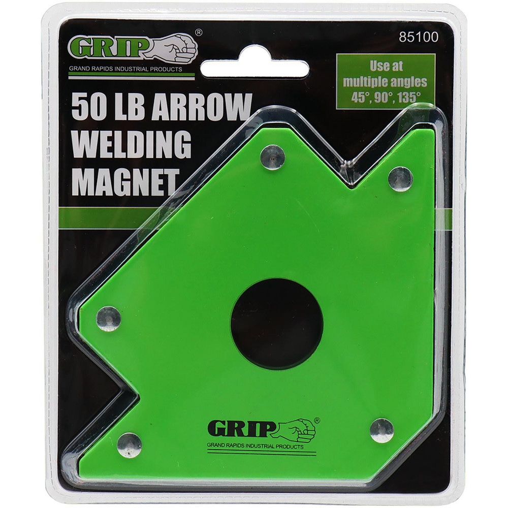 Welding Magnet: 50 lb Capacity, Arrow, 45, 90 & 135 deg Holding Angle MPN:85100