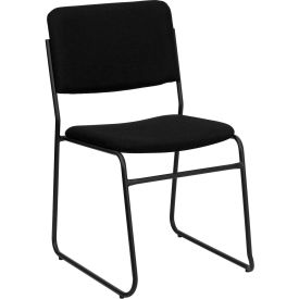 Flash Furniture High Density Stacking Chair with Sled Base - Fabric - Black - Hercules Series - Pkg Qty 4 8700-BLK-B-30-GGXU-