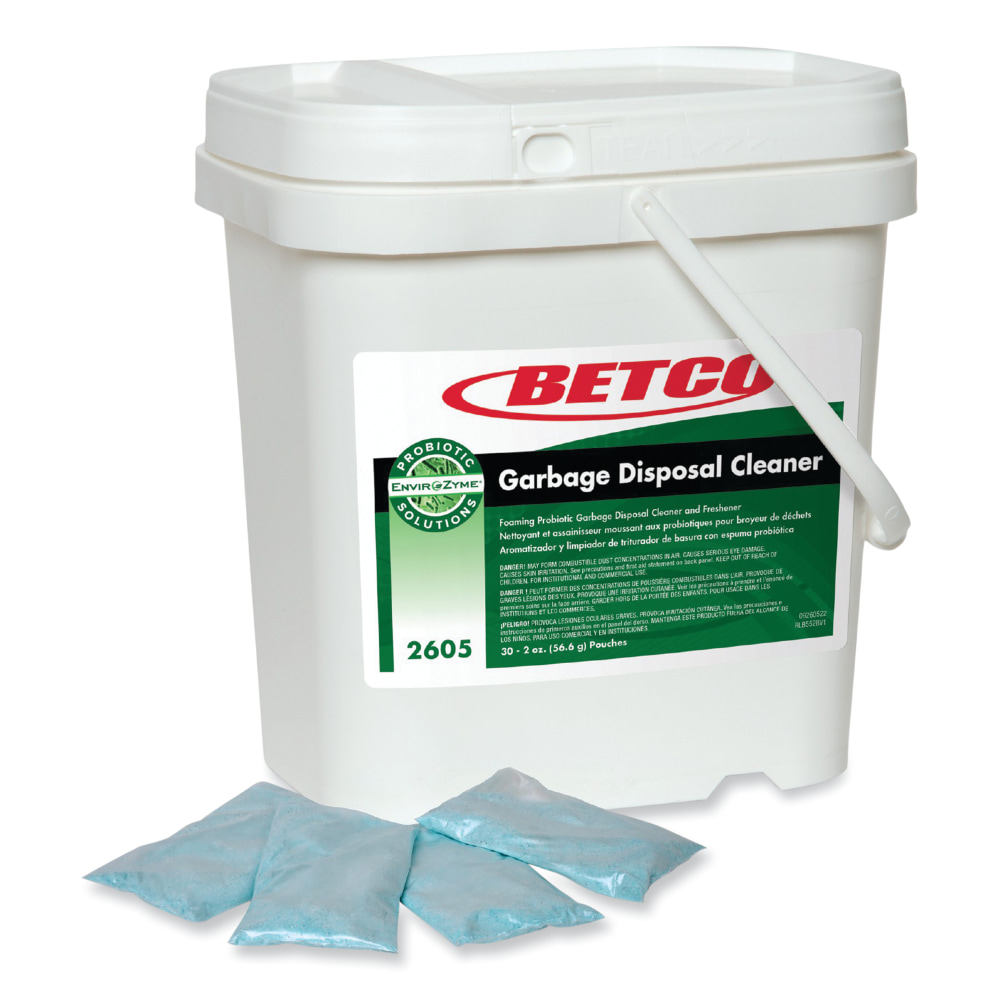 Betco Green Earth Garbage Disposal Cleaner, Fruity Scent, 2 Oz, Carton Of 30 Packets (Min Order Qty 2) MPN:2605P5700