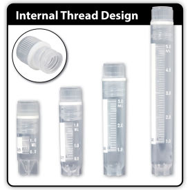 MTC Bio™ Cryogenic Vials Storage Box w/ Internally Threaded Caps 5 ml Capacity Pack of 500 V4805