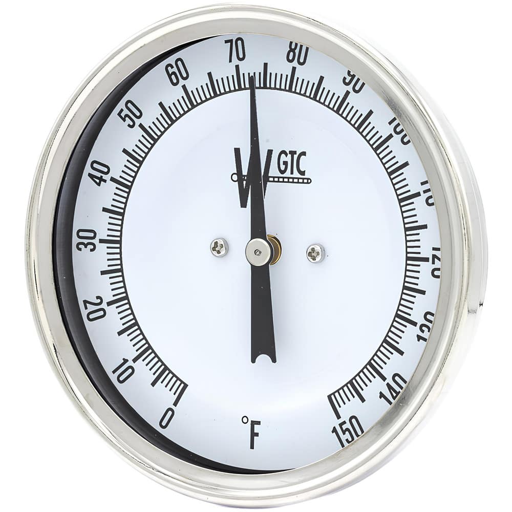 Bimetal & Dial Thermometers, Accuracy (%): 1.00 , Connection Location: Back , Mount: Center Back , Lens Material: Glass , Mounting Location: Pipe  MPN:3BK02E03