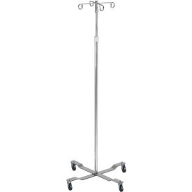 Drive Medical 13029 Economy Removable Top IV Pole Chrome Plated Steel 4 Hook 40