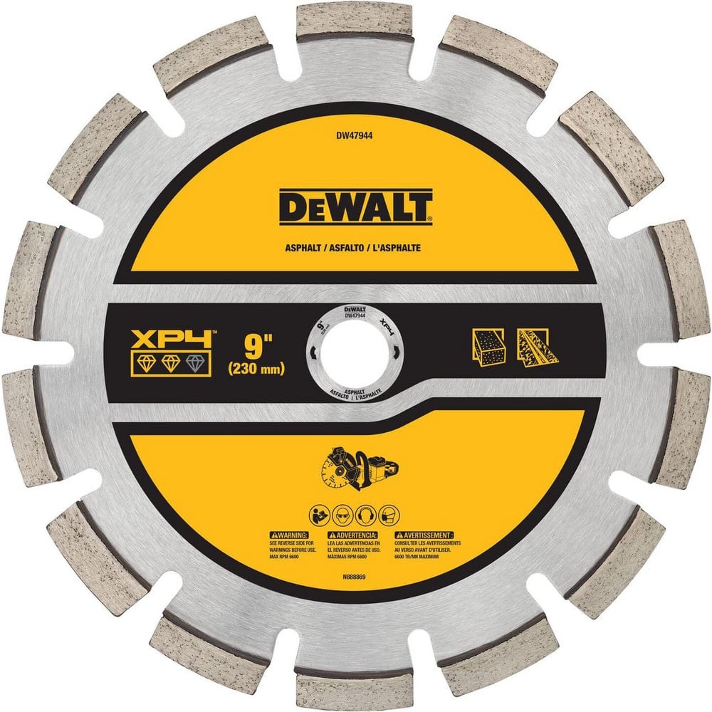 Wet & Dry-Cut Saw Blades, Blade Diameter (Inch): 9 , Blade Material: Diamond , Blade Thickness (Decimal Inch): 0.1000 , Arbor Hole Diameter (Inch): 7/8  MPN:DW47944