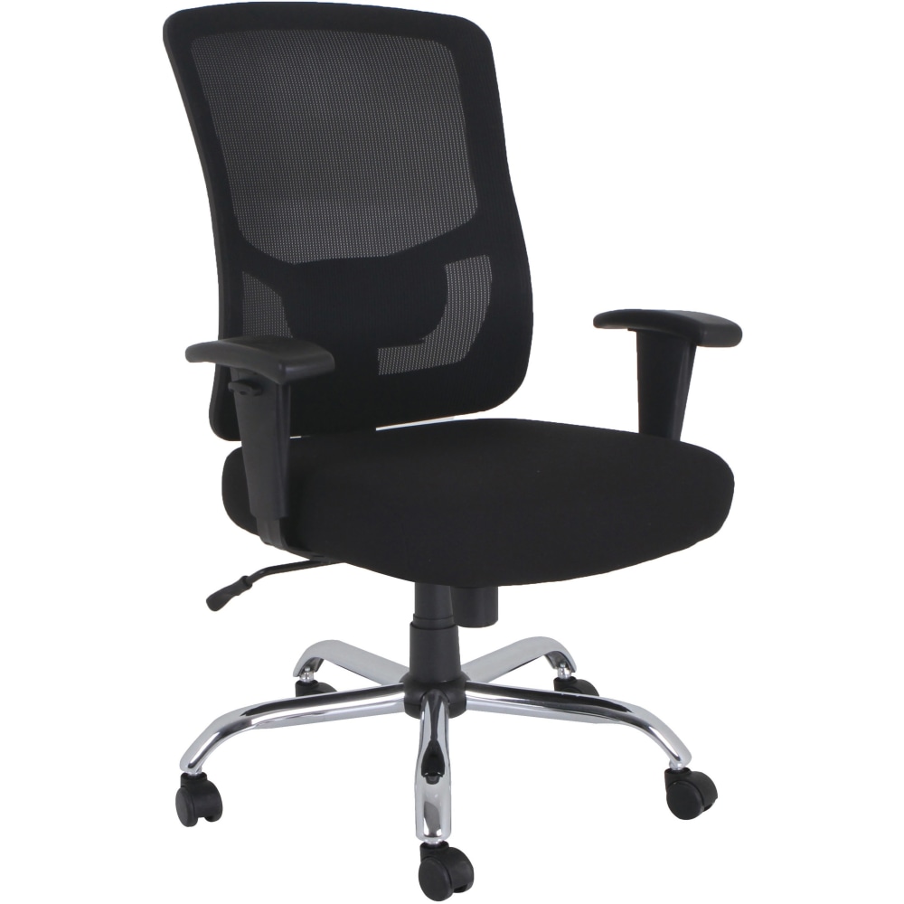 Lorell Big & Tall Mid-back Task Chair - Fabric Seat - Mid Back - 5-star Base - Black - 1 Each MPN:LLR62626