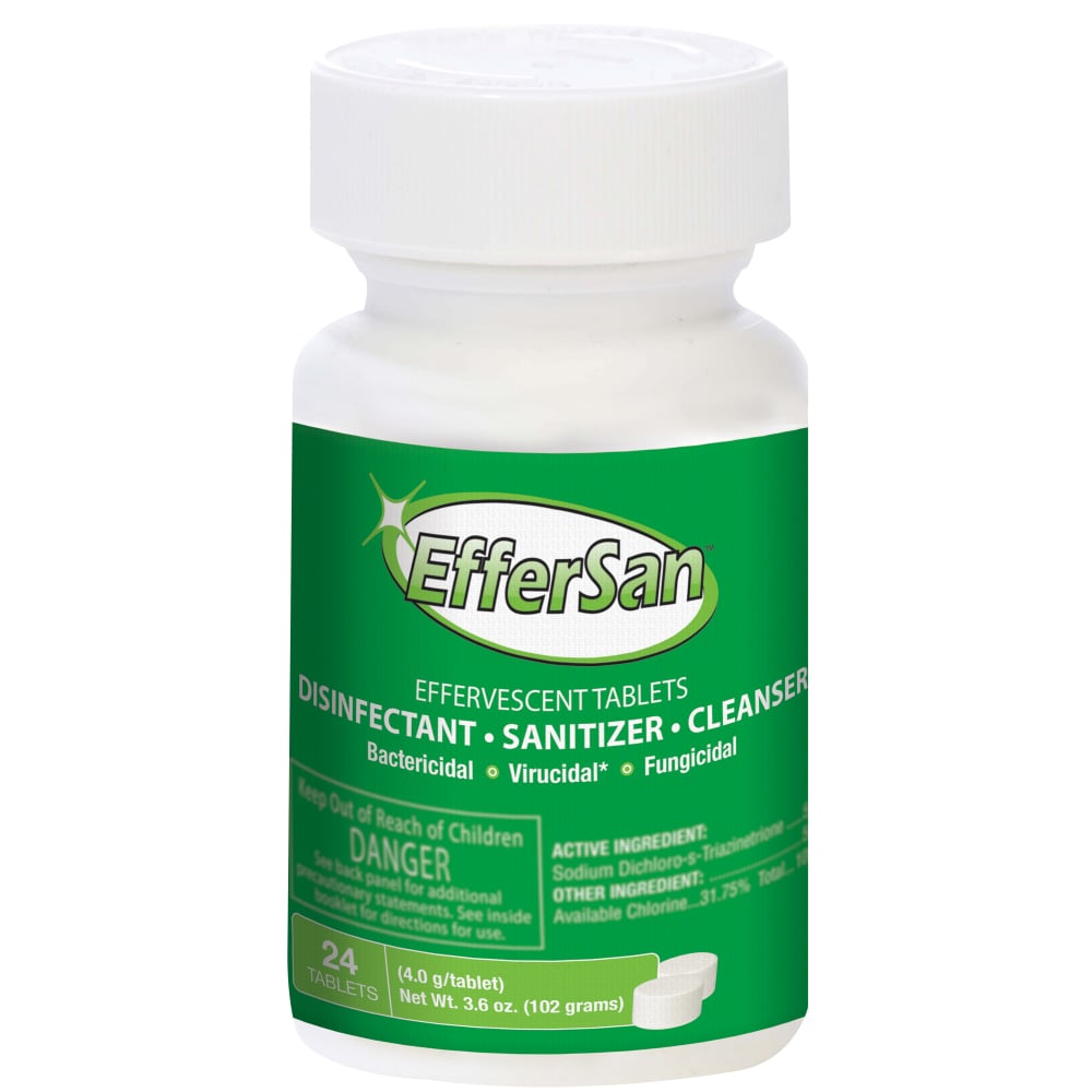 Effersan Disinfectant Tablets, 4 Grams, 24 Tablets Per Bottle, Case of 12 Bottles MPN:OD40005CS