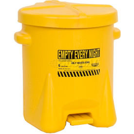 Eagle 6 Gallon Poly Waste Can W/ Foot Lever Yellow - 933FLY 933FLY