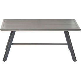 Hanover All-Weather Commercial-Grade Aluminum Slat-Top Coffee Table CMCOFTBL-GM