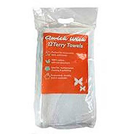 Qwick Wick 100 Cotton White Terry Heavy Duty Bar Towel 28 oz. 16