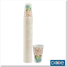 Dixie® PerfecTouch Paper Hot Cups 16 oz. Capacity Coffee Haze Design White/Brown 50/Pack 5356CD