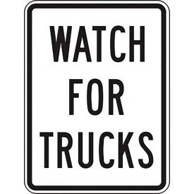 AccuformNMC™ Watch For Trucks Traffic Sign EGP Reflective Aluminum 24