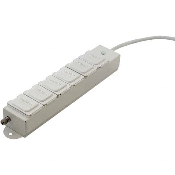 Power Outlet Strips, Amperage: 15 A, Amperage: 15 A, Voltage: 125 V, Protection Type: Standard, Number of Outlets: 6, Mount Type: Direct Plug-In MPN:HBL6MGRPT6