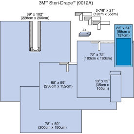 3M™ Steri-Drape Orthopaedic Surgical Pack Hand Towels Adhesive Drape Sheets 5/bx 2 bx/cs 9012A