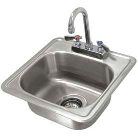 Advance Tabco® Drop In Sink One Compartment 12-1/4L x 10-1/4W x 6D Bowl W/Rimmed Edge DI-1-1515-X